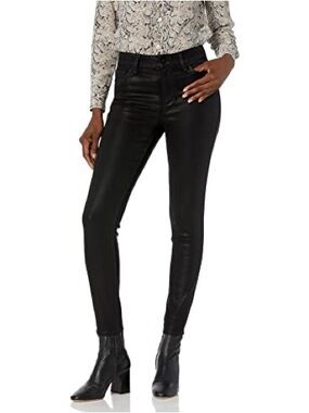 Paige CHEEKY Black Coated Skinny High Rise Ankle Jeans Size 29 NEW